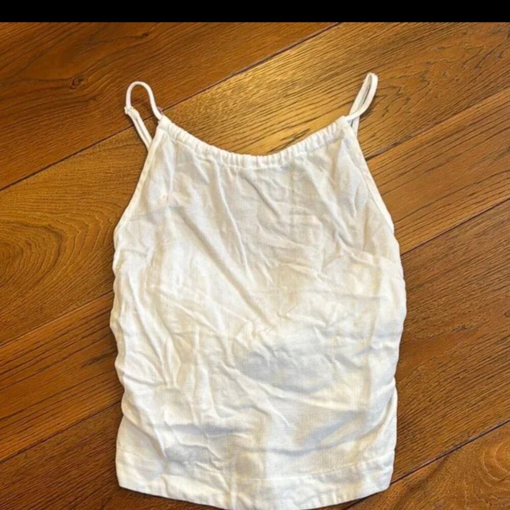 Anthropologie Cloth &‎ Stone white ruched camisole top size M - Picture 3 of 7